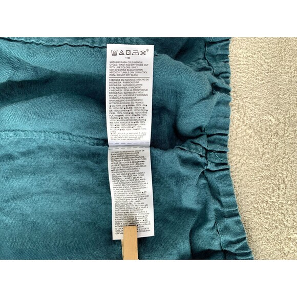 Athleta Women's Playa Tie Front Short Sleeve Linen Top Borealis Green Medium - Picture 10 of 12